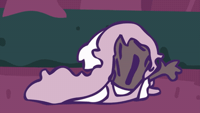 A Purple And White Cartoon Drawing Of A Person GIF