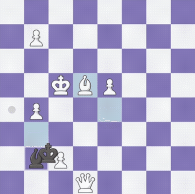 A Purple And White Checkered Board With White Chess Pieces GIF