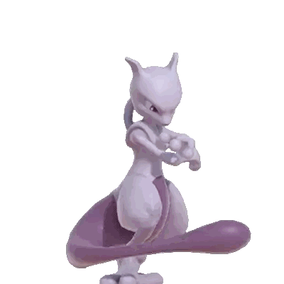 A Purple And White Pokemon With A Purple Tail Is Standing On A White Background Sticker