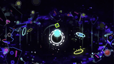A Purple Background With A Circle And Gears In It GIF
