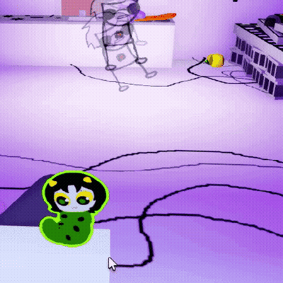 A Purple Background With A Drawing Of A Cartoon Character GIF