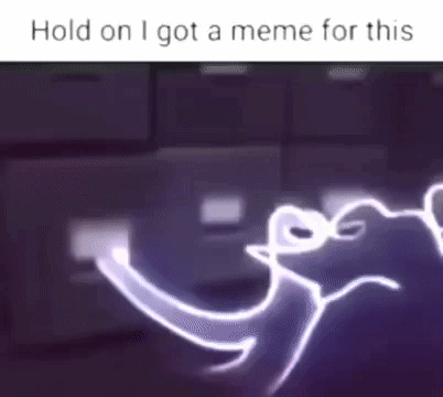 A Purple Background With A Drawing Of A Rhinoceros And The Words `` Hold On I Got A Meme For This '' GIF