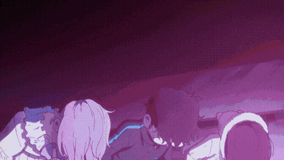 A Purple Background With A Few People In It GIF