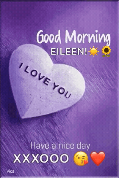 A Purple Background With A Heart That Says `` I Love You '' . GIF