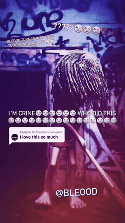 A Purple Background With A Person Holding A Stick And A Reply To Fantastic 'S Comment GIF