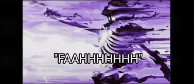 A Purple Background With A Skeleton And The Words " Faahhhh " On It GIF