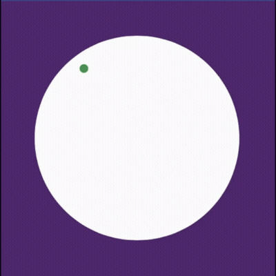 A Purple Background With A White Circle With Green Lines On It GIF