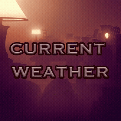 A Purple Background With Current Weather Written On It GIF