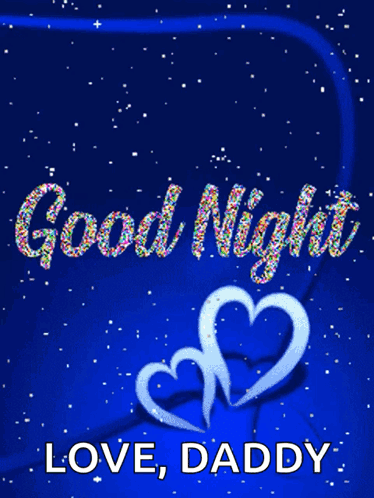 A Purple Background With Hearts And The Words " Good Night Love Daddy " GIF