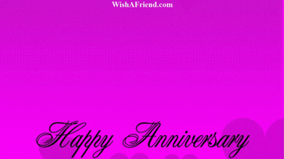 A Purple Background With Hearts And The Words Happy Anniversary On It GIF