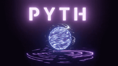 A Purple Background With Pyth Written In White Letters GIF