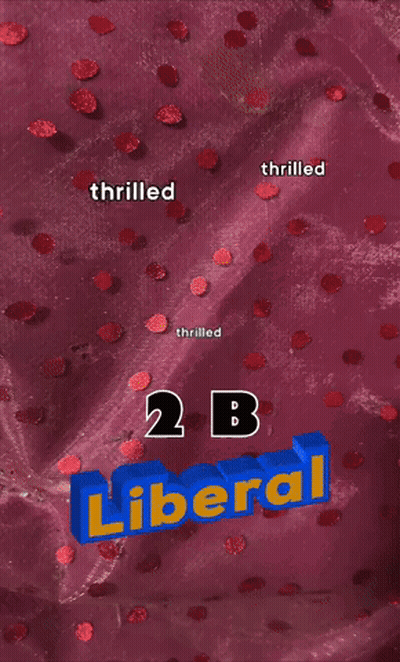 A Purple Background With Red Confetti And The Word Liberal In The Middle GIF