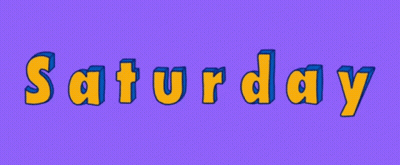 A Purple Background With Saturday Written In Yellow GIF
