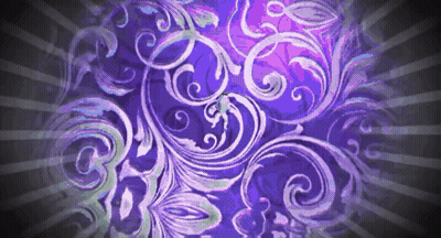 A Purple Background With Swirls And Rays Coming Out Of It GIF