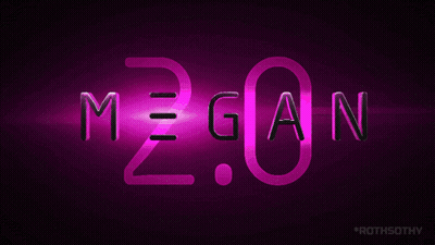 A Purple Background With The Name Megan On It GIF