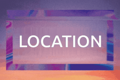 A Purple Background With The Word Location In White GIF