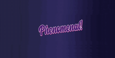 A Purple Background With The Word Phenomenal In White Letters GIF