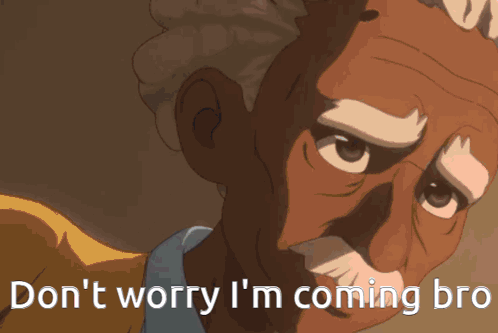 A Purple Background With The Words " Don 'T Worry I 'M Coming Bro " GIF