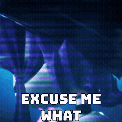 A Purple Background With The Words " Excuse Me What " On It GIF
