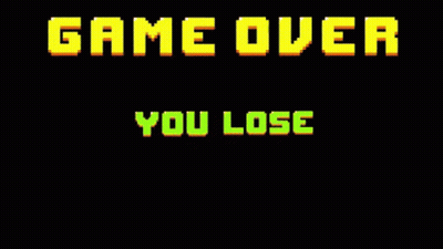 A Purple Background With The Words Game Over You Lose On It GIF