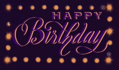 A Purple Background With The Words Happy Birthday Written On It GIF