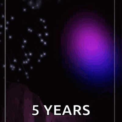 A Purple Background With The Words Happy Sobriety Birthday 5 Years Written On It GIF