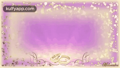 A Purple Background With The Words Happy Wedding Written In Gold GIF