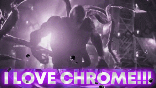 A Purple Background With The Words " I Love Chrome " On It GIF