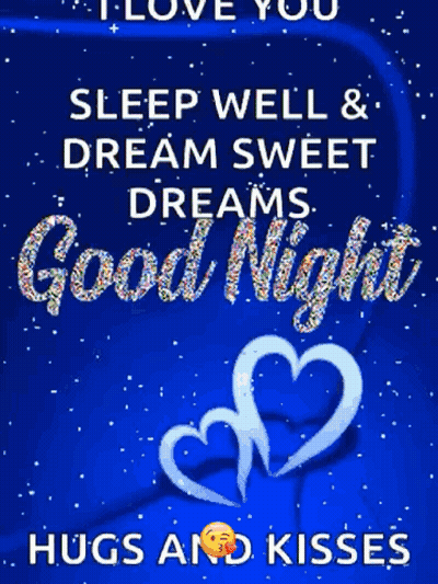 A Purple Background With The Words `` I Love You Sleep Well & Dream Sweet Dreams Good Night Hugs And Kisses '' GIF