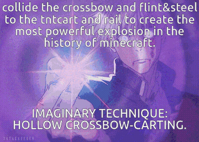 A Purple Background With The Words Imaginary Technique Hollow Crossbow Carting On It GIF