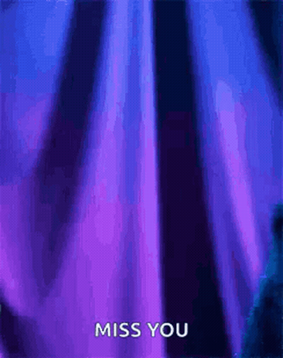 A Purple Background With The Words `` Miss You '' Written On It . GIF