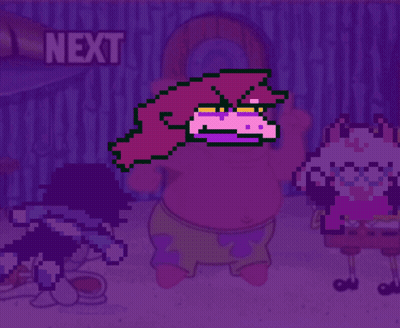 A Purple Background With The Words Next Big Susie 'S Idea Written On It GIF
