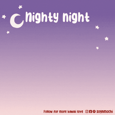 A Purple Background With The Words Nighty Night Written In White GIF