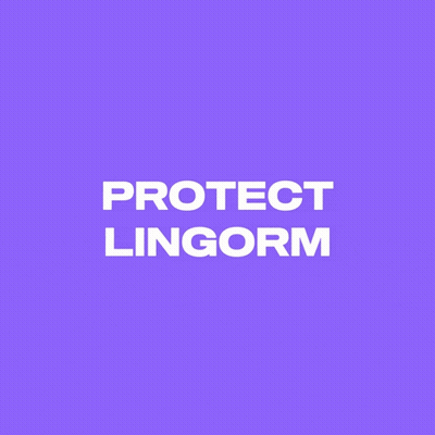 A Purple Background With The Words Protect Lingurm On It GIF
