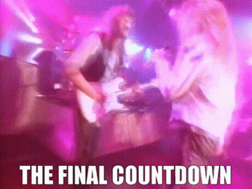 A Purple Background With The Words The Final Countdown Below It GIF