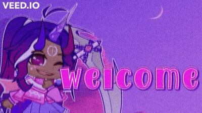 A Purple Background With The Words Welcome And A Unicorn GIF