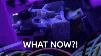 A Purple Background With The Words What Now GIF