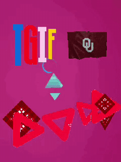 A Purple Background With Triangles And The Words Tgif