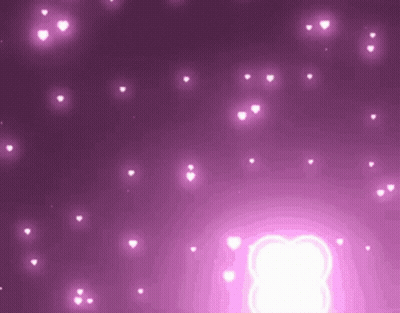 A Purple Background With White Hearts And A White Circle In The Middle GIF
