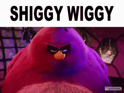 A Purple Bird From The Angry Birds Movie Says Shiggy Wiggy GIF