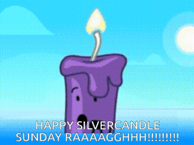 A Purple Candle Says Happy Silver Candle Sunday Raaaagghh GIF