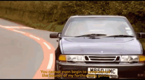 A Purple Car With A License Plate That Says M95d Umc GIF