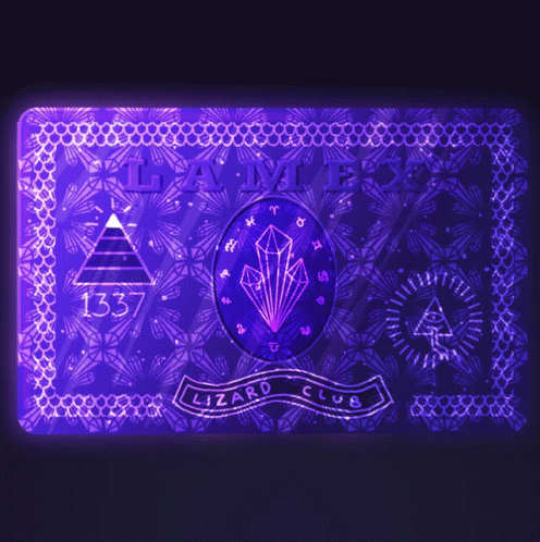 A Purple Card That Says Lizako Club GIF