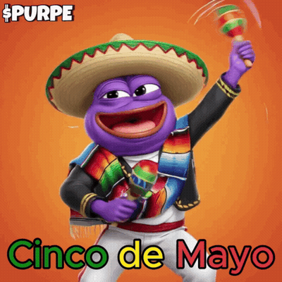 A Purple Cartoon Character Is Wearing A Sombrero And Holding A Maracas GIF