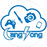 A Purple Cloud With A Game Controller A Camera A Brush And A Phone On It Sticker