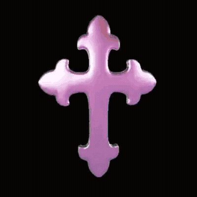 A Purple Cross On A Black Background With A Purple Gradient . GIF