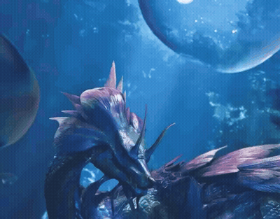 A Purple Dragon Is Swimming In The Ocean GIF