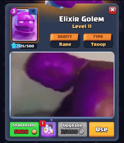 A Purple Elixir Golem Card In A Game GIF