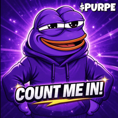 A Purple Frog Wearing A Purple Hoodie With The Words Count Me In GIF
