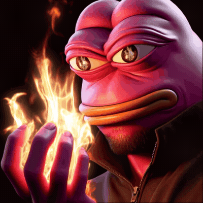 A Purple Frog With A Beard Is Holding A Fire In His Hand GIF